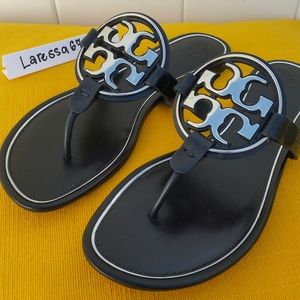 TB Miller silver metal calf leather sandal